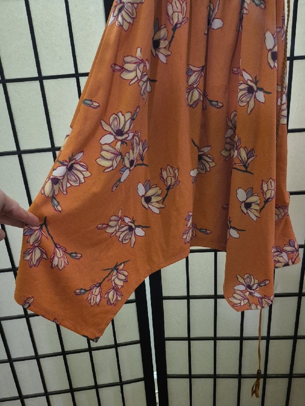 Floral Rust Orange Halter Jumpsuit - Picture 2 of 4